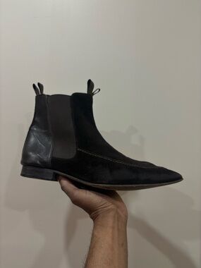 Hugo Boss Black Suede Chelsea Boots
